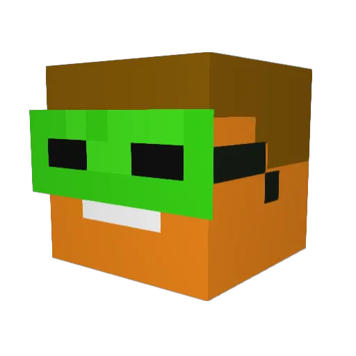 Rimrocker Minecraft avatar head, 3D render