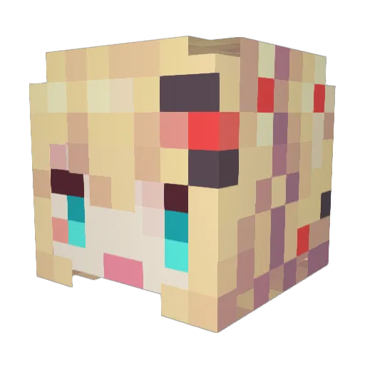 Rimuaki Minecraft avatar head, 3D render