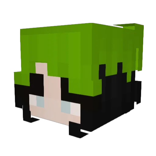 Rin4uu Minecraft avatar head, 3D render