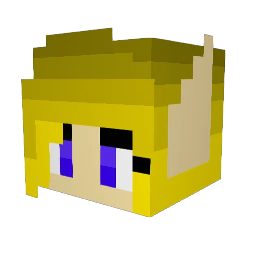 Rin7u7 Minecraft avatar head, 3D render