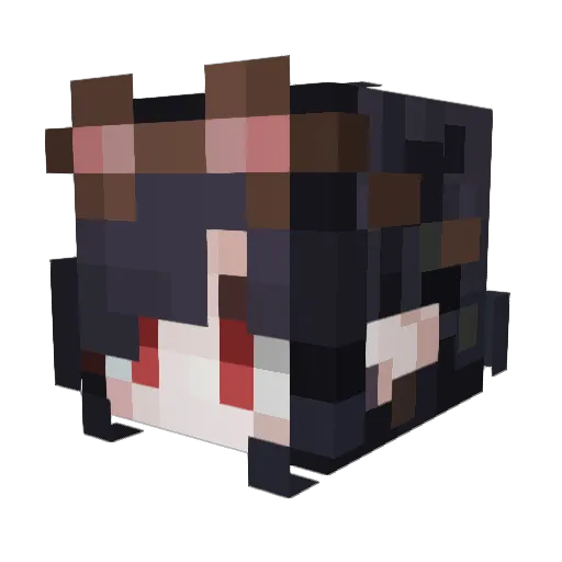 Rin_Zaki Minecraft avatar head, 3D render