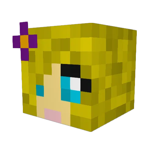 Rinakilove Minecraft avatar head, 3D render