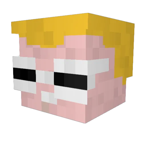 Rinboo Minecraft avatar head, 3D render