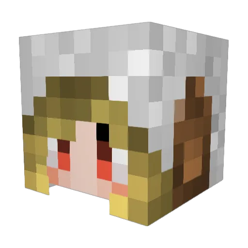 Rinchiii Minecraft avatar head, 3D render
