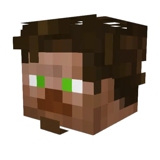 Rinding Minecraft avatar head, 3D render