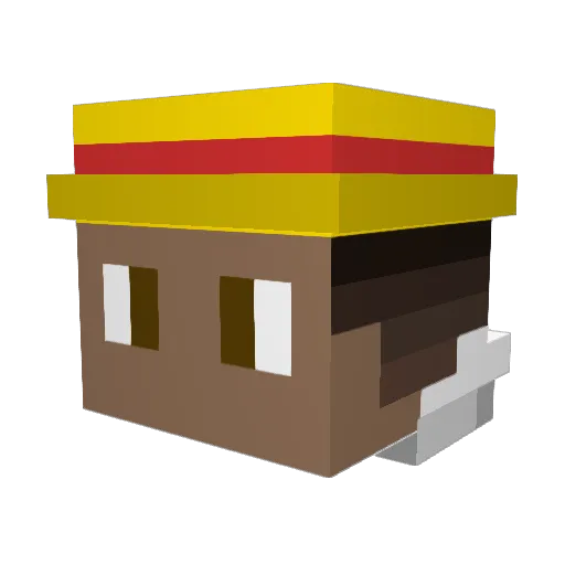 Rinego Minecraft avatar head, 3D render