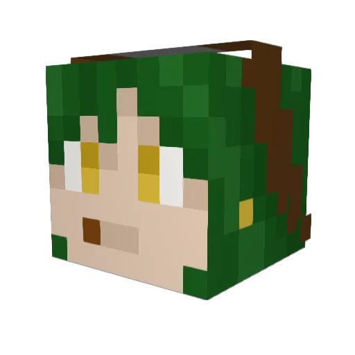 RiniUsami Minecraft avatar head, 3D render