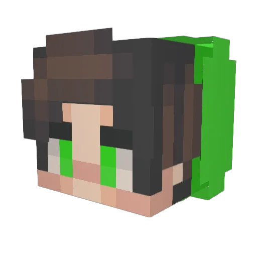 Rinix_ Minecraft avatar head, 3D render