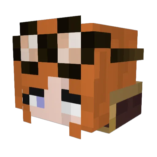 RinkaTop Minecraft avatar head, 3D render