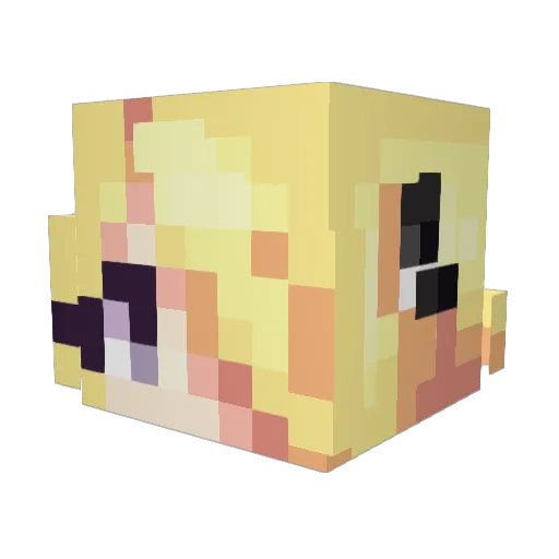 Rinkkusu Minecraft avatar head, 3D render