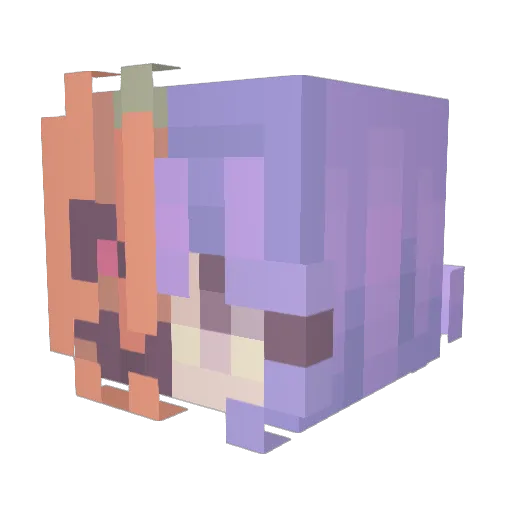 Rinlet Minecraft avatar head, 3D render