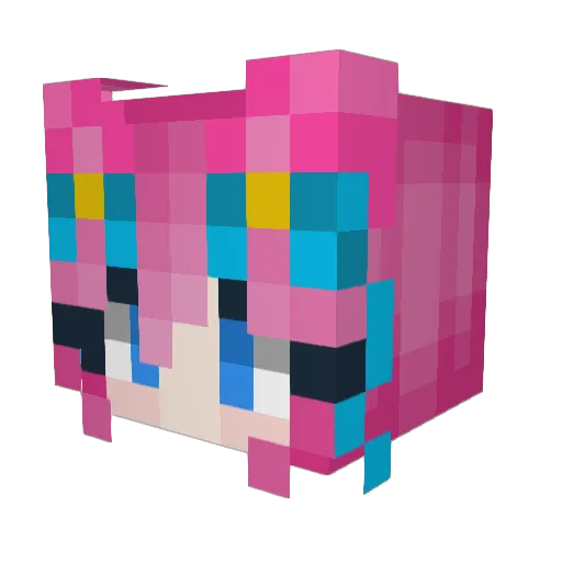 Rinlive Minecraft avatar head, 3D render