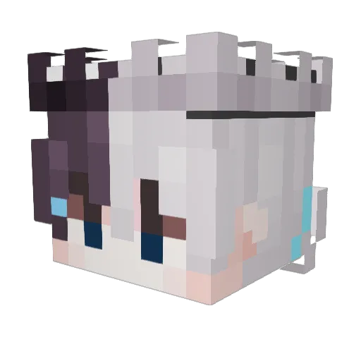 Rinmono Minecraft avatar head, 3D render
