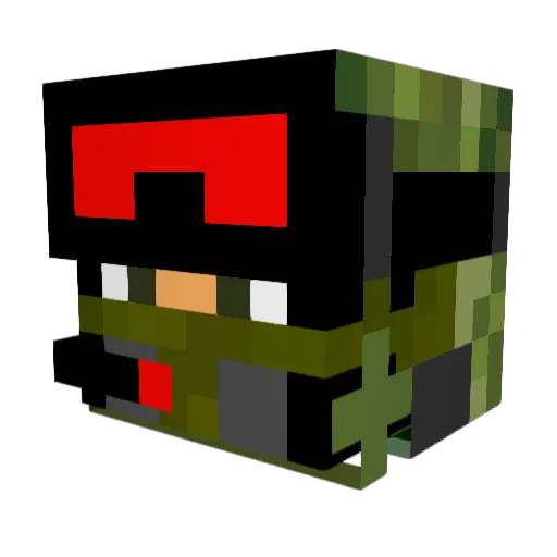 Rino2_3 Minecraft avatar head, 3D render