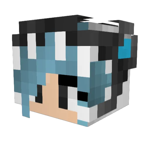 Rinoa Minecraft avatar head, 3D render