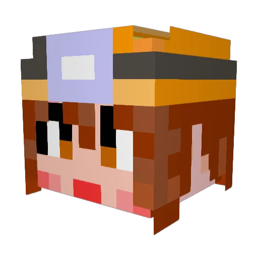 Rinse_to Minecraft avatar head, 3D render