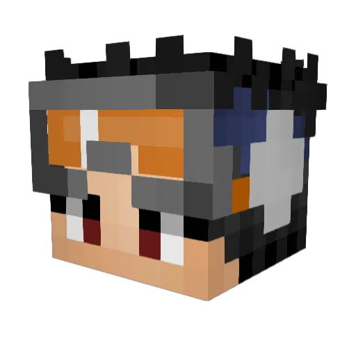 Rinteiru Minecraft avatar head, 3D render
