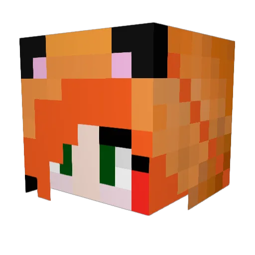 Rintsu Minecraft avatar head, 3D render