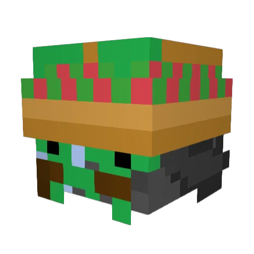 Rinuaru Minecraft avatar head, 3D render