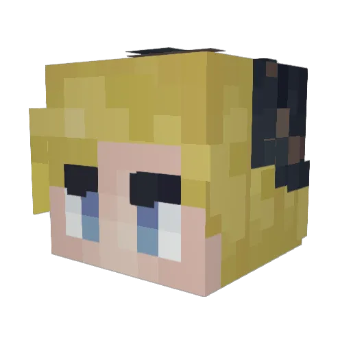Rinwer Minecraft avatar head, 3D render