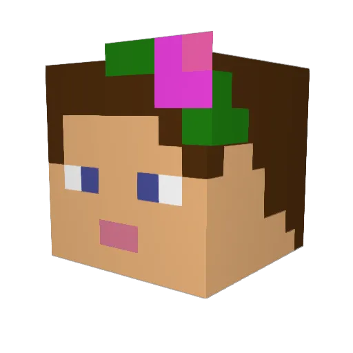Rinzd Minecraft avatar head, 3D render