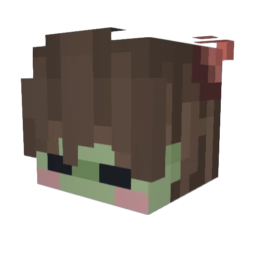 Riobluzz Minecraft avatar head, 3D render