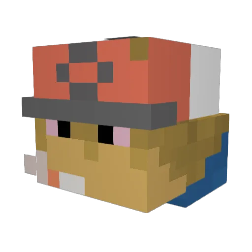 Riohsonidori Minecraft avatar head, 3D render