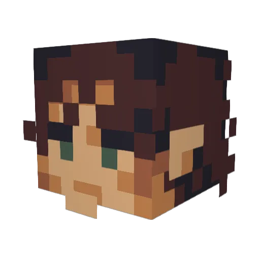 RionCherry Minecraft avatar head, 3D render