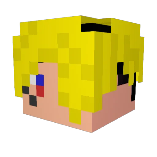 Rippppp Minecraft avatar head, 3D render