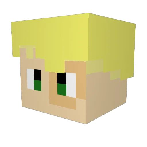 RipsInfinity Minecraft avatar head, 3D render