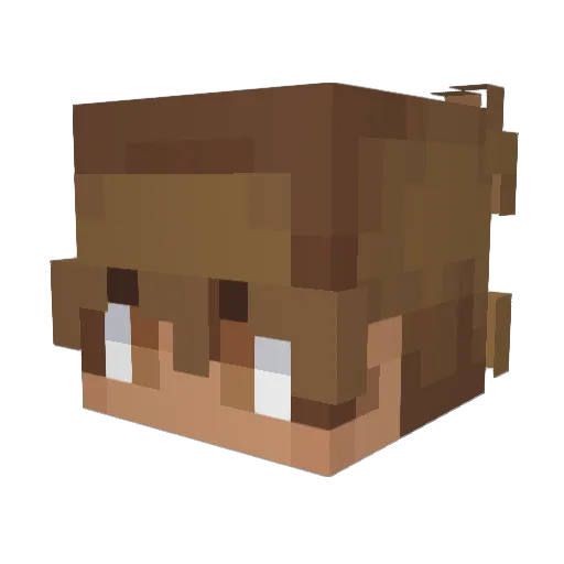 Riqm Minecraft avatar head, 3D render
