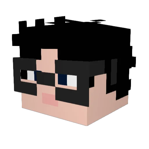Rire61 Minecraft avatar head, 3D render