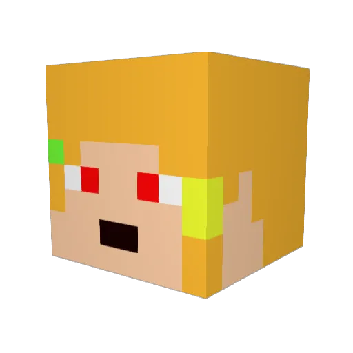 Riri333 Minecraft avatar head, 3D render