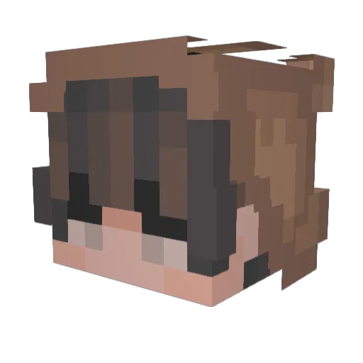 RiriNoob Minecraft avatar head, 3D render