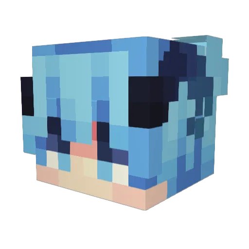 RiruRiru_ Minecraft avatar head, 3D render