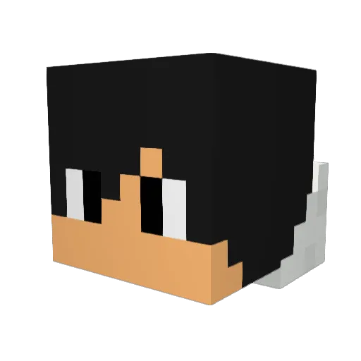 Rirufu Minecraft avatar head, 3D render