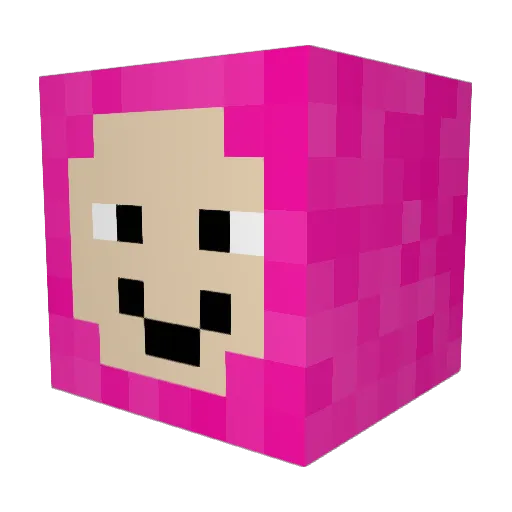 Rirukoi Minecraft avatar head, 3D render