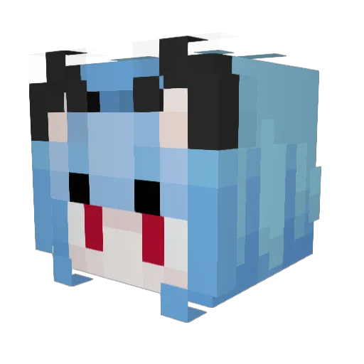 Riruuuuu Minecraft avatar head, 3D render
