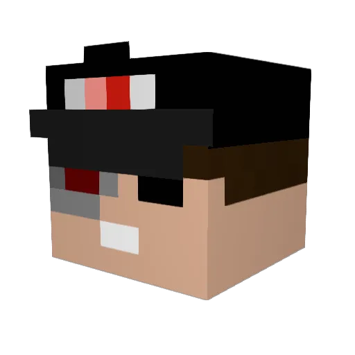 Riseinator Minecraft avatar head, 3D render