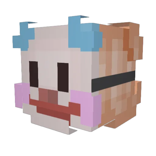 Riselover Minecraft avatar head, 3D render