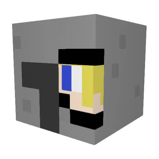 RisenKnight Minecraft avatar head, 3D render
