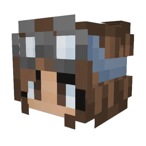 RisentoAsh Minecraft avatar head, 3D render