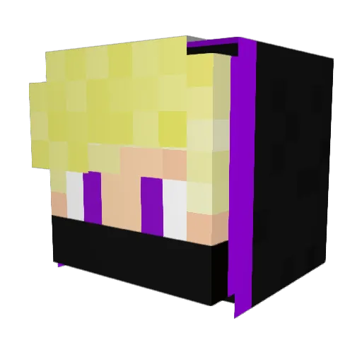RisingDark Minecraft avatar head, 3D render