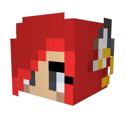 Risixia Minecraft avatar head, 3D render