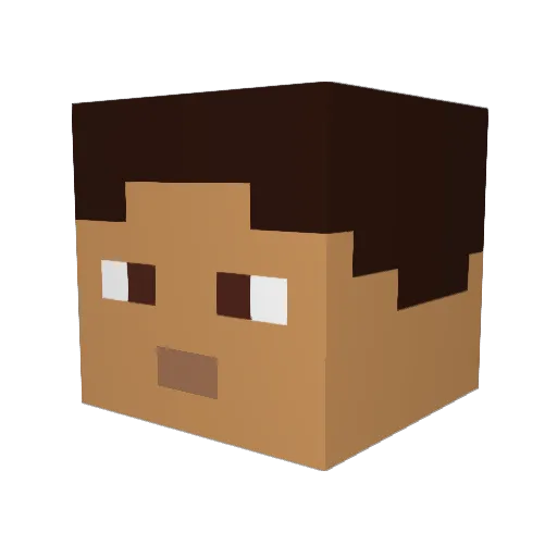 Risk77 Minecraft avatar head, 3D render