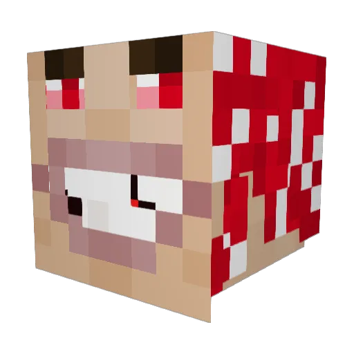 Risky13 Minecraft avatar head, 3D render
