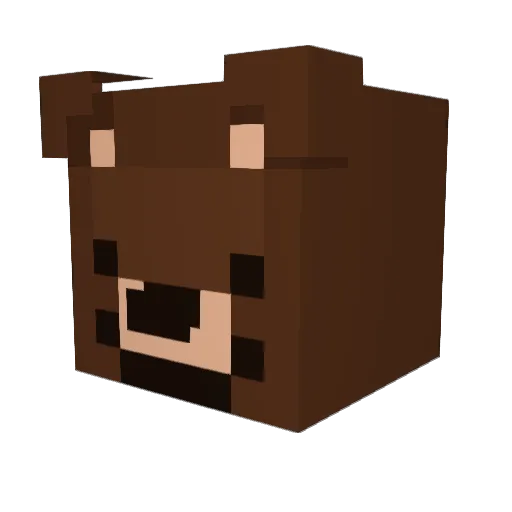 RiskyBearRP Minecraft avatar head, 3D render
