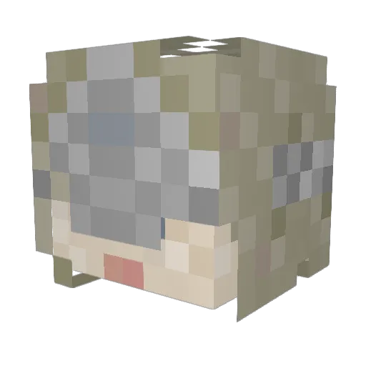 RiskyK2 Minecraft avatar head, 3D render