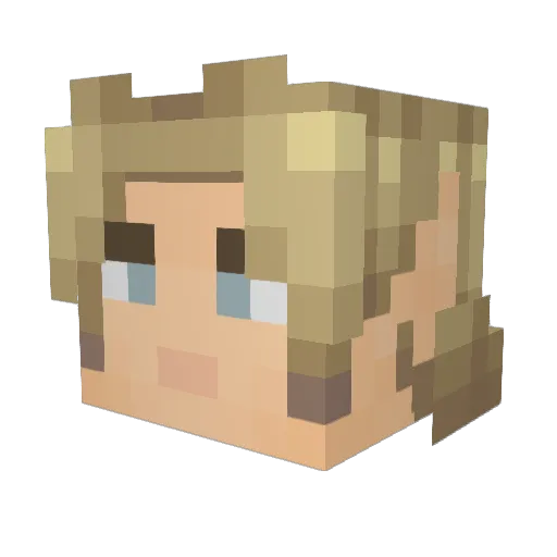 Rislava Minecraft avatar head, 3D render