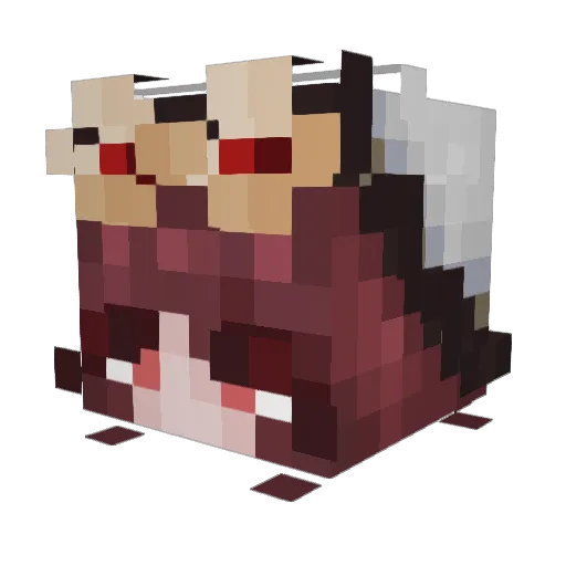 Rismoxie Minecraft avatar head, 3D render